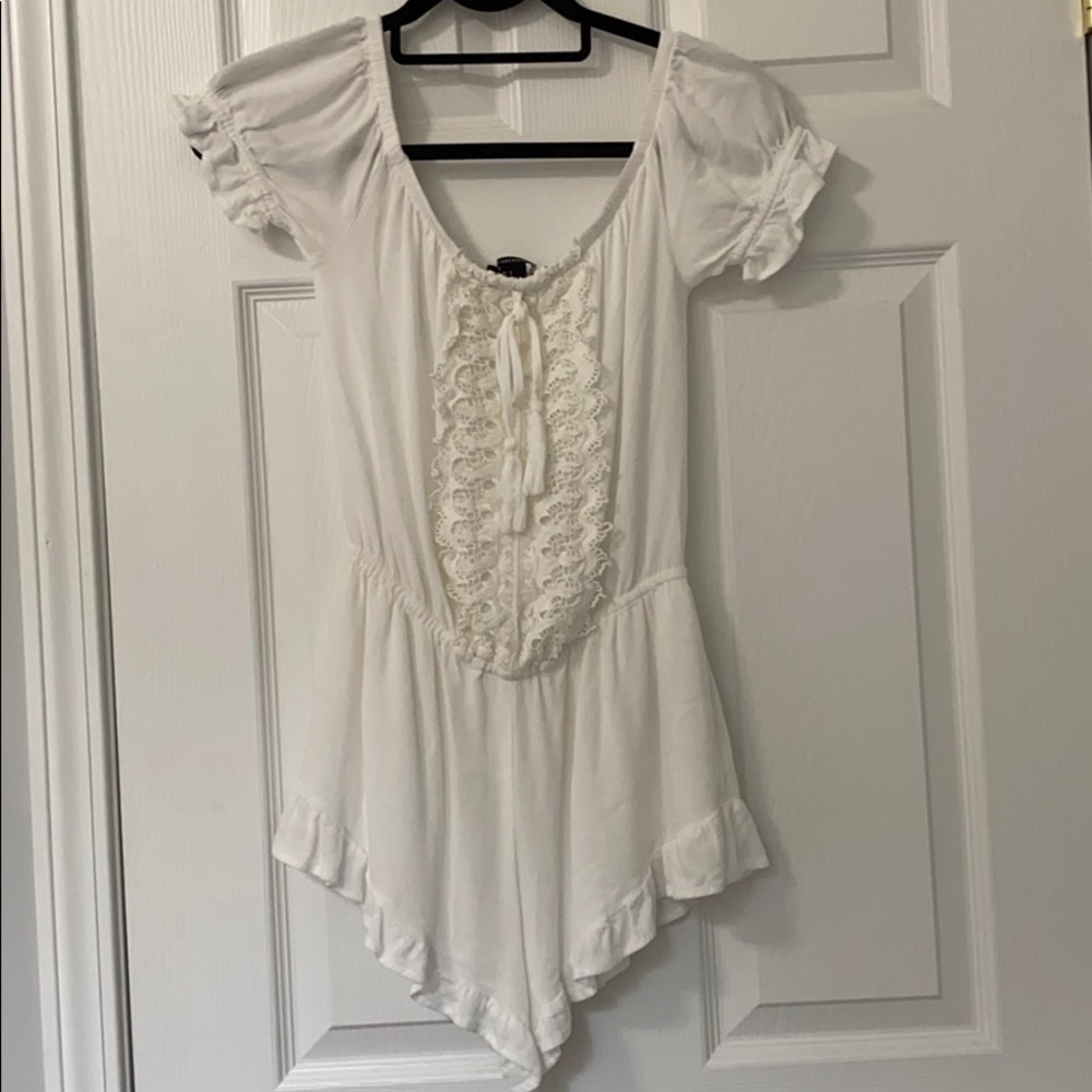 White Floral Romper